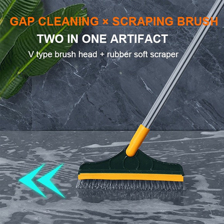 2 In 1 Removable Cleaning Brush Long Handle Floor Scrub