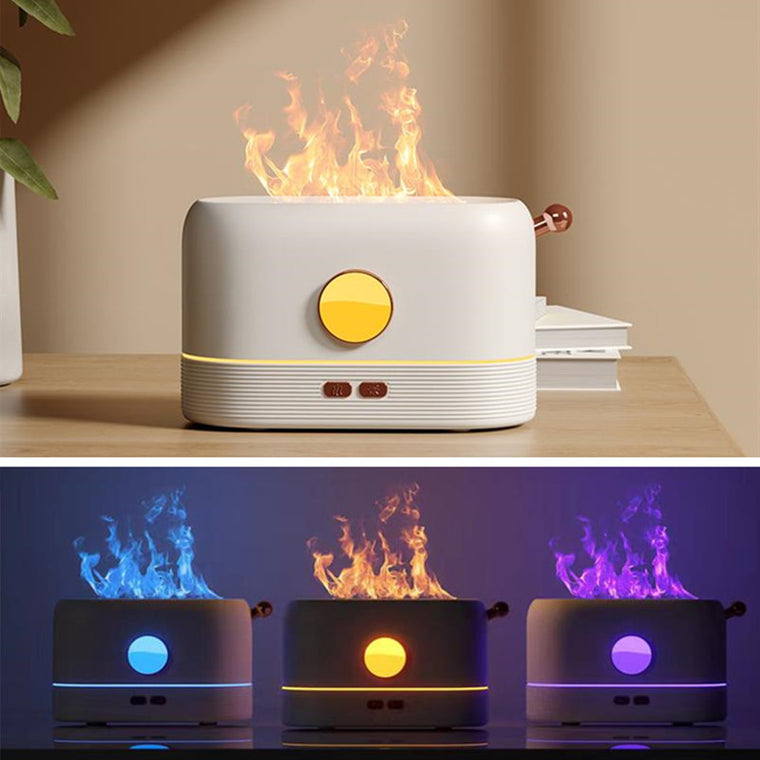 3 Colors Flame Humidifier Lamp Air Essential Oil Diffuser