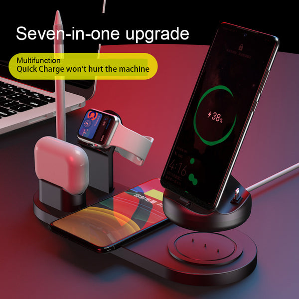 Portable Fast Wireless Charger 7 in 1 Qi Charging Dock
