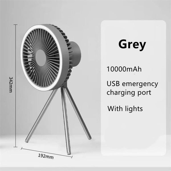4000/10000mAh Tripod Fan Outdoor Camping Lighting Electric Fan